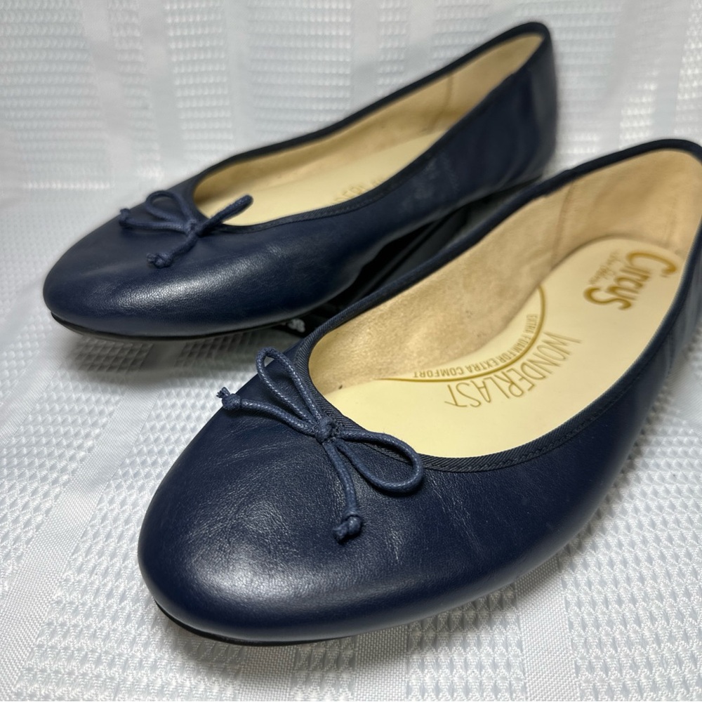 Circus Sam Edelman Women's Ballet Flat Blue Size 9.5 Wonder Extra Last Foam